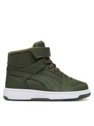 Puma Sneakersy Rebound Slam Mid Wtr 40880402 Zielony ciemny. Zielone buty sportowe chłopięce Puma, ze skóry, bez zapięcia. Za 249.99 zł.