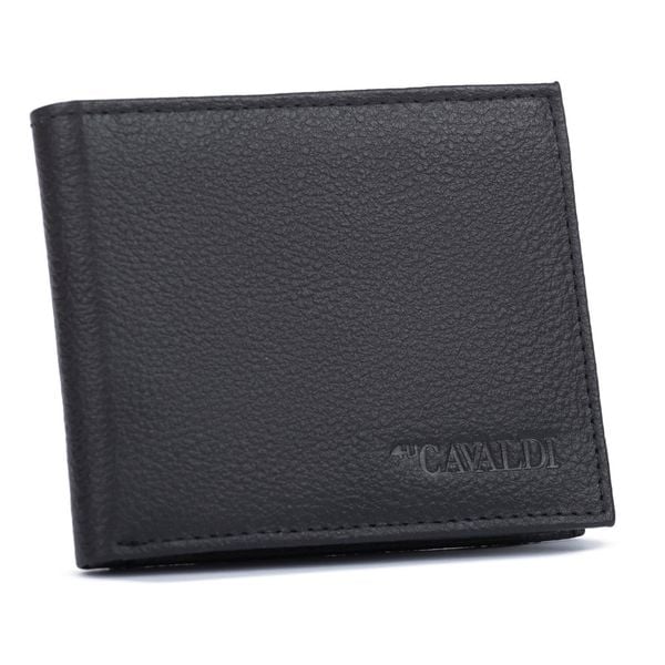 Portfel damski 4U Cavaldi 0035-PDM-BP czarny. Czarne portfele damskie 4U Cavaldi, bez wzorów, ze skóry. Za 43.99 zł.