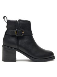 Clarks Botki Chamberly Trim 26178833 Czarny. Czarne botki damskie Clarks, ze skóry, bez obcasa, na słupku, bez zapięcia. Za 519.99 zł.