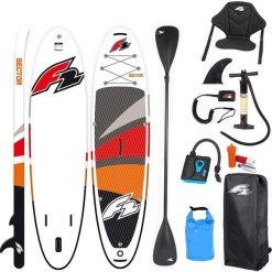 Deska SUP F2 SECTOR 12'2 COMBO siedzisko pompka elektryczna i torba. Białe torebki klasyczne damskie F2, bez wzorów, bez dodatków. Za 1,669.00 zł.