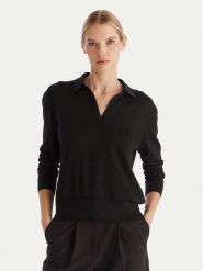 Calvin Klein Sweter LV044A305G Czarny Regular Fit. Czarne swetry klasyczne damskie CALVIN KLEIN, m, z syntetyku, bez kołnierzyka. Za 469.99 zł.