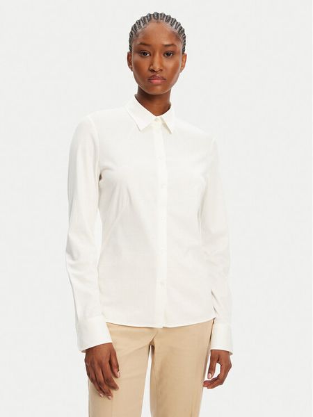 BOSS Koszula Bronta 50543691 Écru Extra Slim Fit. Koszule damskie Boss, bez wzorów, z bawełny, biznesowe, bez kołnierzyka, bez ramiączek. Za 399.99 zł.