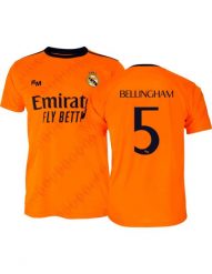 Replika Drugiej Koszulki Kibica Real Madryt 2024-25 Premium - Bellingham 5. Brązowe t-shirty damskie Real Madrid, s, bez wzorów, z bawełny, bez kołnierzyka. Za 210.52 zł.
