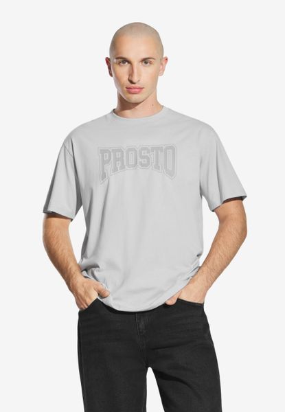 Koszulka sportowa męska Prosto Collage z krótkim rękawem. Szare t-shirty sportowe męskie Prosto., l, z bawełny, bez ramiączek. Za 89.99 zł.