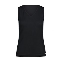 Koszulka damska turystyczna CMP 3Y92146. Czarne bluzki damskie CMP, bez wzorów, eleganckie, bez kołnierzyka, bez ramiączek. W wyprzedaży za 76.99 zł.