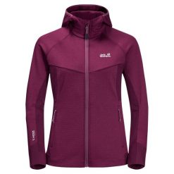 Bluza polarowa damska Jack Wolfskin Hydro Grid Fleece. Czerwone bluzy bez kaptura damskie Jack Wolfskin, xs, z polaru. Za 581.40 zł.