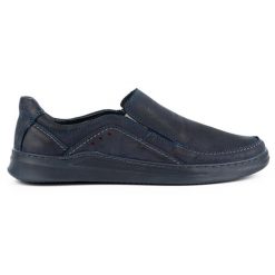 Olivier Buty męskie wsuwane skórzane SLIP-ON 216GT granatowe niebieskie. Niebieskie buty wizytowe męskie ze skóry, bez zapięcia. Za 319.69 zł.