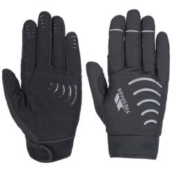 Trespass Crossover - Rękawiczki crossover unisex, czarne. Czarne rękawiczki damskie Trespass, bez wzorów, z materiału. Za 121.29 zł.