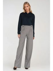 Nife Spodnie w kolorze granatowo-czerwono-białym rozmiar: 38. Białe spodnie materiałowe damskie Nife, bez wzorów, z materiału, z podwyższonym stanem. Za 202.98 zł.