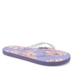 Japonki DeeZee. Fioletowe klapki damskie DeeZee, bez wzorów, bez obcasa. Za 29.99 zł.