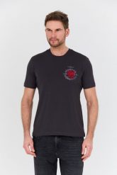 AERONAUTICA MILITARE Szary t-shirt M.C. Szare t-shirty męskie AERONAUTICA MILITARE, l, bez wzorów, bez kołnierzyka. W wyprzedaży za 189.99 zł.