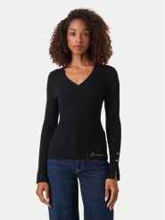 Guess Sweter W6YR10 Z0949 Czarny Slim Fit. Czarne swetry klasyczne damskie Guess, l, z wiskozy, bez kołnierzyka. Za 344.99 zł.