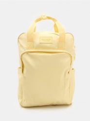 Podróżny nylonowy plecak z kieszenią na laptopa - kremowy. Białe plecaki damskie Sinsay, bez wzorów, z nylonu. Za 49.99 zł.