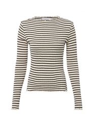 Vila koszulka z długim rękawem - VIRIKA Kobiety wiskoza beżowy|czarny, L. Brązowe t-shirty damskie Vila, l, bez wzorów, z wiskozy, bez kołnierzyka. Za 89.95 zł.