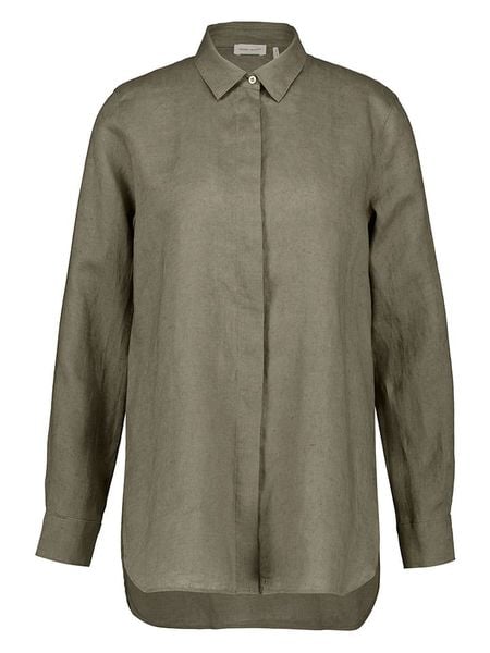 Gerry Weber Lniana bluzka w kolorze khaki rozmiar: 40. Brązowe bluzki damskie Gerry Weber, bez wzorów, ze lnu, bez kołnierzyka, bez ramiączek. Za 187.96 zł.