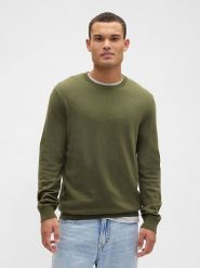 GAP Sweter w kolorze khaki rozmiar: XS. Brązowe swetry męskie GAP, xs, bez wzorów, z bawełny, bez kołnierzyka. Za 70.41 zł.