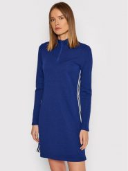 DKNY Sukienka dzianinowa DD1GD247 Granatowy Regular Fit. Niebieskie sukienki damskie DKNY, xs, bez wzorów, z bawełny, bez kołnierzyka, bez ramiączek. Za 379.99 zł.