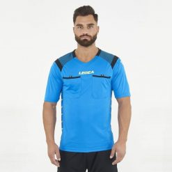 Koszulka Sędziowska PIREO Funkcjonalna. Niebieskie t-shirty sportowe męskie Legea, s, bez ramiączek, do piłki nożnej. W wyprzedaży za 64.00 zł.