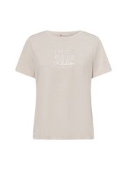 Street One Koszulka Kobiety beżowy, 44. Brązowe t-shirty damskie Street One, bez wzorów, z syntetyku, bez kołnierzyka. Za 89.95 zł.