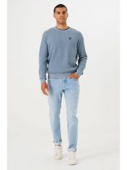 Garcia Sweter w kolorze błękitnym rozmiar: S. Niebieskie swetry męskie Garcia, s, bez wzorów, z bawełny, bez kołnierzyka. Za 96.14 zł.