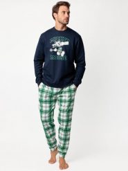 Disney Piżama "Disney" w kolorze granatowo-zielonym rozmiar: L. Niebieskie piżamy męskie Disney, l, bez wzorów, z bawełny, bez ramiączek. Za 165.99 zł.