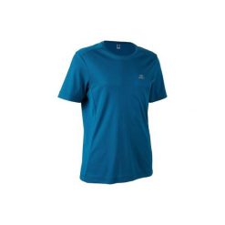 Koszulka do biegania RUN DRY męska. Niebieskie t-shirty sportowe męskie KALENJI, m, z materiału, bez ramiączek, do biegania. Za 19.99 zł.