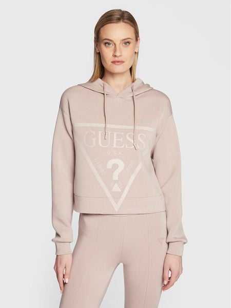 Guess Bluza New Alisa V2YQ08 K7UW2 Beżowy Relaxed Fit. Brązowe bluzy bez kaptura damskie Guess, xl, z wiskozy. Za 229.99 zł.