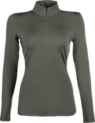 Damska koszulka jeździecka z długim rękawem HKM Basic. Czerwone t-shirty damskie HKM, l, bez wzorów, z materiału, bez kołnierzyka. Za 214.50 zł.