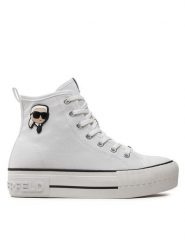 KARL LAGERFELD Trampki KL60444 Biały. Białe trampki i tenisówki damskie Karl Lagerfeld, bez wzorów, z materiału. Za 359.99 zł.