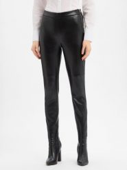 BOSS Orange spodnie z imitacji skóry - Taskin Kobiety czarny, 38. Czarne spodnie materiałowe damskie Boss Orange, bez wzorów, ze skóry, eleganckie. Za 479.95 zł.