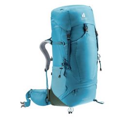 Plecak trekkingowy damski Deuter Aircontact Lite 45 + 10 SL - lagoon/ivy. Niebieskie plecaki damskie Deuter, bez wzorów, z materiału, klasyczne. Za 840.39 zł.