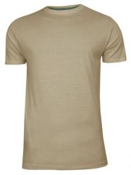Beżowy Bawełniany T-Shirt Męski Bez Nadruku -Brave Soul- Koszulka, Krótki Rękaw, Basic. Brązowe t-shirty męskie Brave Soul, na lato, m, bez wzorów, z bawełny, bez kołnierzyka. Za 45.00 zł.