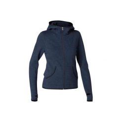 Bluza z kapturem na zamek Gym & Pilates 900 damska. Niebieskie bluzy sportowe damskie DOMYOS, xs, bez wzorów, z bawełny, bez ramiączek, z kapturem. Za 129.99 zł.