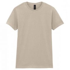 Koszulka Softstyle Dla Pań I Panów. Brązowe bluzki damskie Gildan, bez wzorów, bez kołnierzyka. Za 41.99 zł.