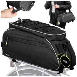 Torba rowerowa na bagażnik VAYOX VA0448 wodoodporna 10L. Czarne torby męskie na ramię VAYOX, bez wzorów, z materiału, bez dodatków. Za 69.00 zł.
