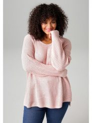 Aniston Sweter w kolorze jasnoróżowym rozmiar: 48. Różowe swetry klasyczne damskie Aniston, ze splotem, bez kołnierzyka. Za 69.58 zł.