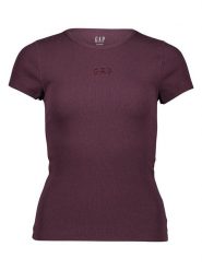 GAP Koszulka w kolorze ciemnofioletowym rozmiar: XXL. Różowe bluzki damskie GAP, xxl, bez wzorów, prążkowane, bez kołnierzyka, bez ramiączek. Za 69.95 zł.