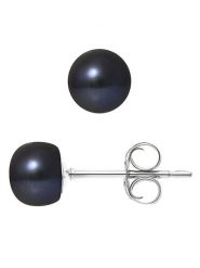 Pearline Kolczyki-wkrętki z perłami w kolorze granatowym rozmiar: onesize. Niebieskie kolczyki damskie Pearline, z perłą, srebrne. Za 130.99 zł.
