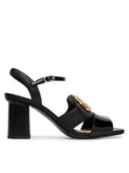 Liu Jo Sandały Brooke 01 SA6051 PX695 Czarny. Czarne sandały damskie Liu Jo, bez wzorów, ze skóry, bez obcasa, na słupku. Za 729.99 zł.