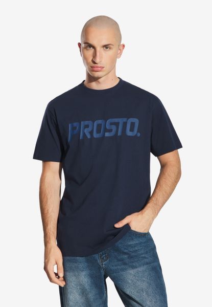 Koszulka sportowa męska Prosto Biglog z krótkim rękawem. Niebieskie t-shirty sportowe męskie Prosto., l, z bawełny, bez ramiączek. Za 94.99 zł.