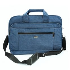 Torba na laptop materiałowa Solier SM02 Lindis granatowa. Niebieskie torby na laptopa damskie Solier, bez wzorów, z materiału. Za 79.00 zł.