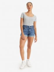 Levi's Szorty dżinsowe "501" w kolorze niebieskim rozmiar: W25. Niebieskie szorty damskie Levi's, z aplikacjami, z bawełny, klasyczne, z podwyższonym stanem. Za 99.95 zł.