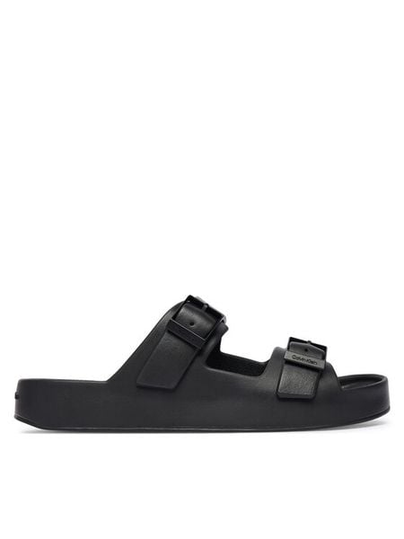 Calvin Klein Klapki Ergon Eva Double Bar Sandal HM0HM02116 Czarny. Czarne klapki i japonki męskie CALVIN KLEIN, z syntetyku. Za 249.99 zł.