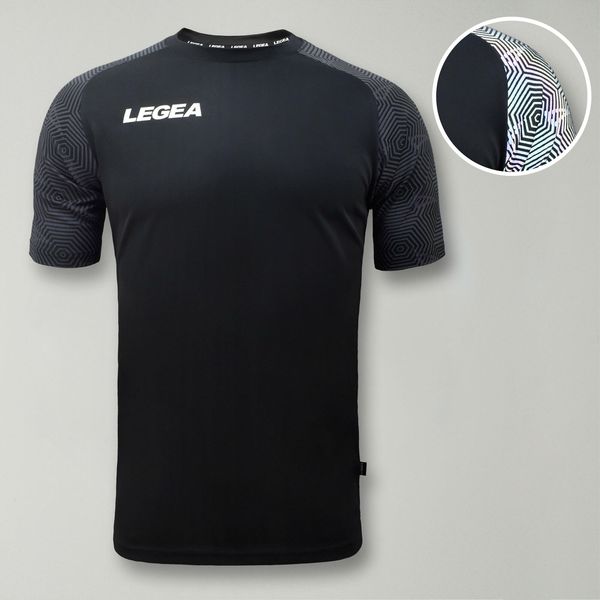Męska Koszulka Treningowa Oddychająca 100% Poliester Czarny-Czarny. Czarne t-shirty sportowe męskie Legea, l, z materiału, bez ramiączek, do biegania. Za 63.90 zł.