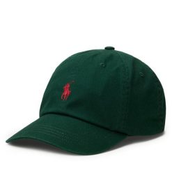 Czapka z daszkiem Polo Ralph Lauren. Zielone czapki z daszkiem damskie Polo Ralph Lauren, bez wzorów. Za 259.99 zł.