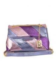 Anna Morellini Skórzana torebka w kolorze fioletowo-jasnoróżowo-błękitnym - 22 x 19 x 8 cm rozmiar: onesize. Niebieskie torebki klasyczne damskie Anna Morellini, bez wzorów, z materiału, bez dodatków. Za 260.99 zł.