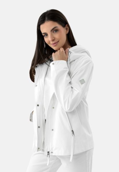 Kurtka wodoodporna z kapturem J-LAGUSTI. Białe kurtki damskie Volcano, l, bez wzorów, z materiału, z kapturem. Za 359.99 zł.