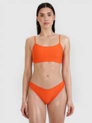 4F Góra od bikini damska - pomarańczowa L. Brązowe bikini damskie 4f, bez wzorów. W wyprzedaży za 29.99 zł.