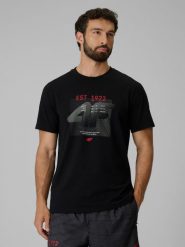T-shirt bawełniany męski 4F 4FRSS26TTSHM4039. Białe t-shirty męskie 4f, m, bez wzorów, z bawełny, bez kołnierzyka. Za 57.99 zł.