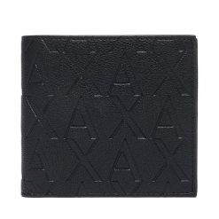 Portfel Armani Exchange. Czarne portfele męskie Armani Exchange, bez wzorów. Za 329.99 zł.